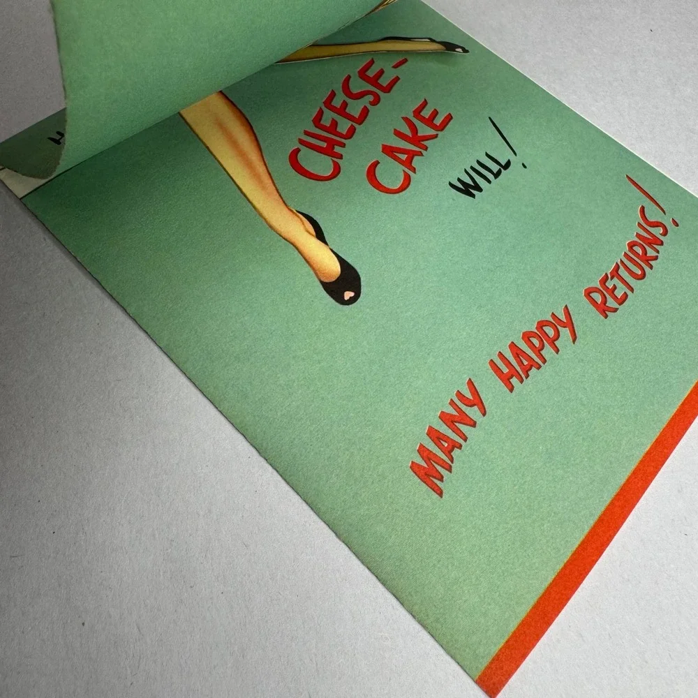 Vintage Pinup Cheesecake Birthday‎ Card Pop Up 1950s Mid Century USA